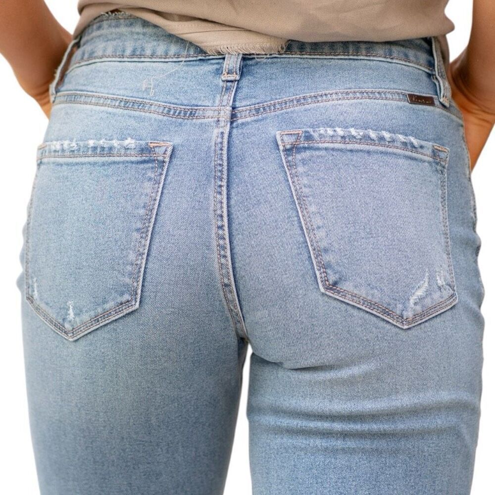 KanCan Light Wash High Rise Slim Wide Leg Jeans Size 13/30 NWT - Picture 9 of 13